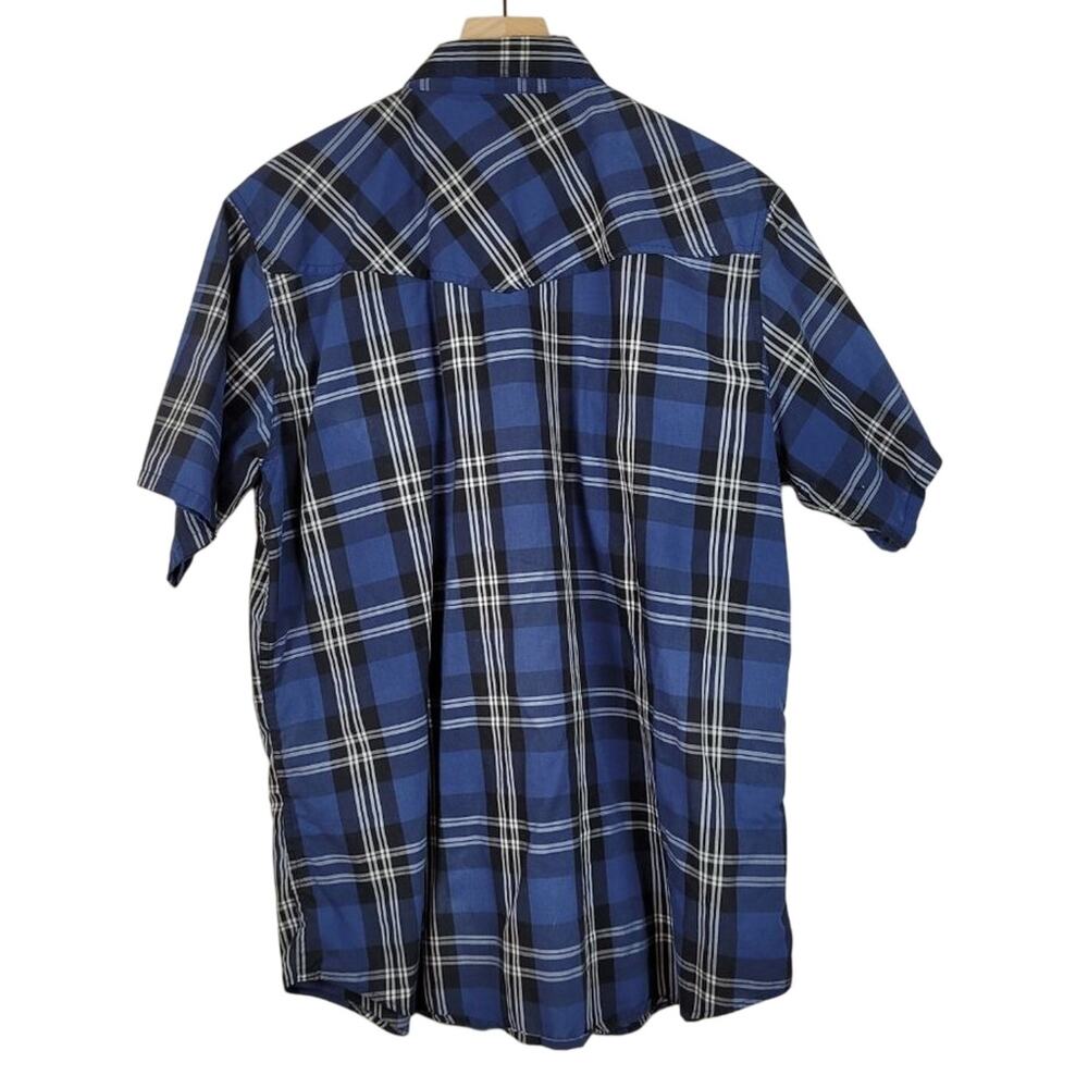 HIGH NOON Blue Short Sleeve Pearl Snap Shirt - Size XLG RG - Picture 5 of 8